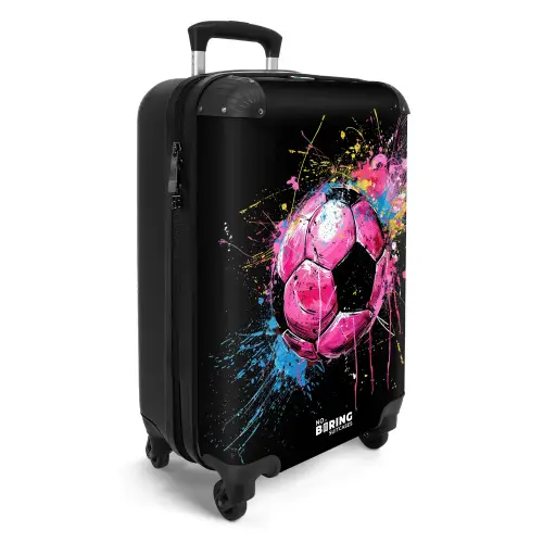 Roze voetbal met graffiti NBS - Handbagage koffer - Kinderen Unisex middel -productfoto_3d