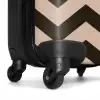Zigzag patroon in verschillende tinten bruin NBS - Handbagage koffer - Kinderen Unisex middel -wiel