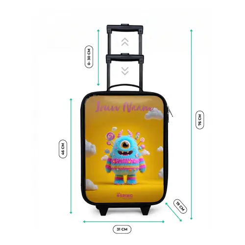Snoep - Monster - Regenboog Kinderkoffer - Zwart klein -productfoto_formaten