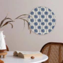 Symmetrisch - Palm - Blauw Akoestische PET Vilt - Rond klein 838 -sfeer3
