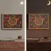 Mandala - Cirkels - Patronen Light Box met batterij (Wandlamp) middel -sfeer3