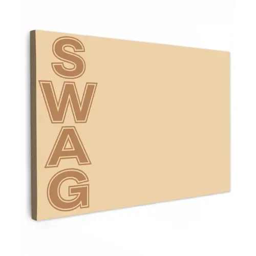 Swag - Bruin - Beige Tuinposter op houten frame 2 cm dik klein -3d