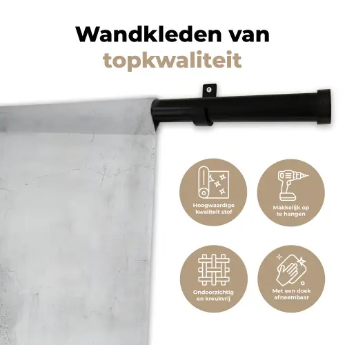 Beton - Grijs - Wit Wandkleed katoen klein -sfeer2