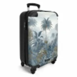 Jungle - Modern - Blauw - Groen NBS - Handbagage koffer - Volwassenen Unisex middel -productfoto_3d