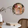 Doorkijk - Boog - Bloemen - Pastel Wandcirkel behangsticker klein -sfeer3