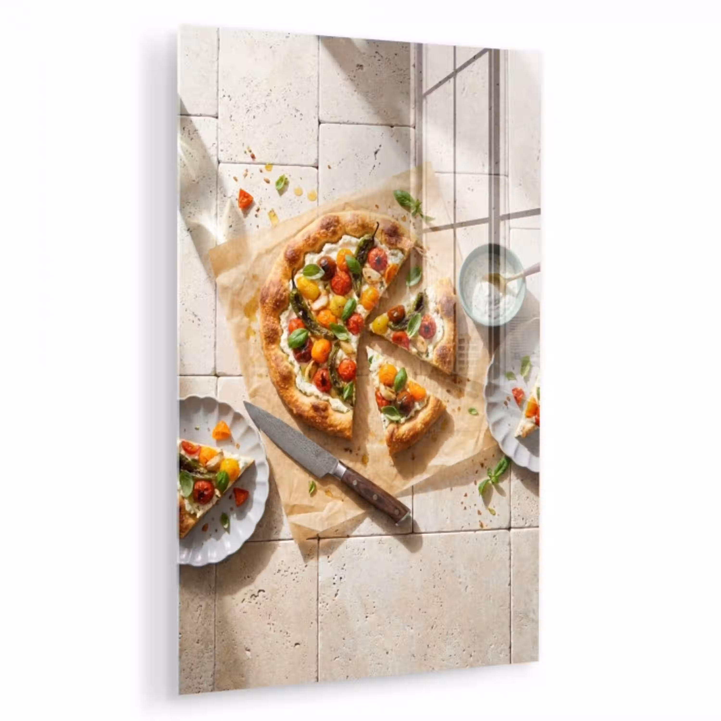 Eten - Tomaten - Basilicum - Maaltijd - Vers plexiglas 5mm klein -zzzproduct_nieuw