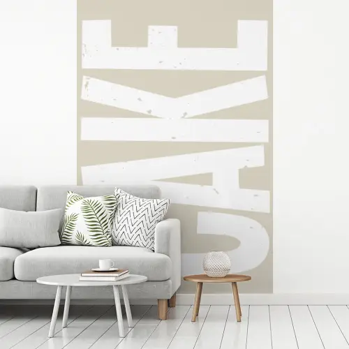 Cake - Woord - Japandi - Wit fotobehang vinyl groot -woonkamer