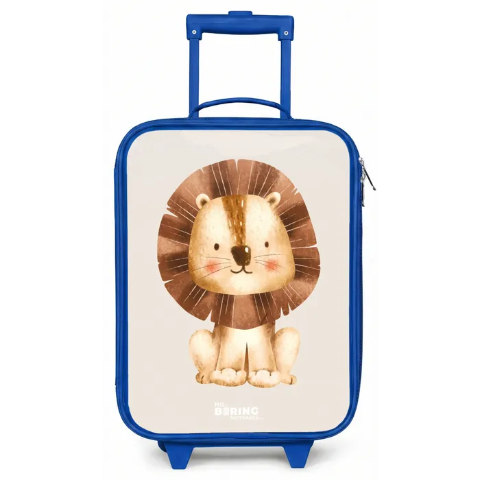 Leeuw illustratie met beige achtergrond Kinderkoffer - Blauw klein -zz3dotto