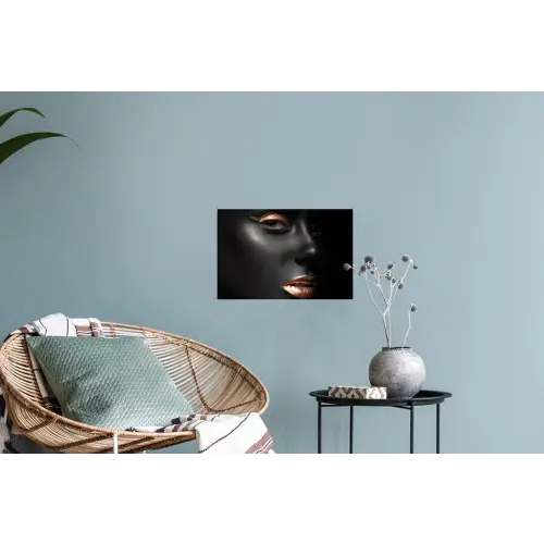 Vrouw - Make-up - Koper - Zwart Muursticker klein -plant