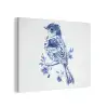 Vogel - Delfts blauw - Illustratie - Bloemen PET vilt klein -3d