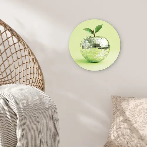 Groen - Disco - Decoratie - Appel Wandcirkel plexiglas klein -sfeer5