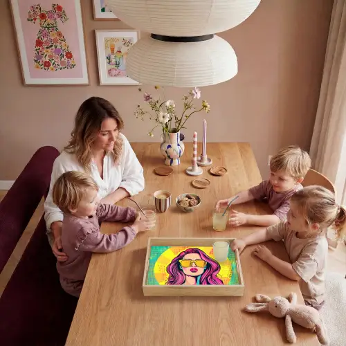 Zonnebril - Vrouw - Zonnig - Geel Dienblad Rechthoek middel -sfeer4