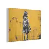 Meisje - Boek - Gele Muur - Graffiti PET vilt klein -3d