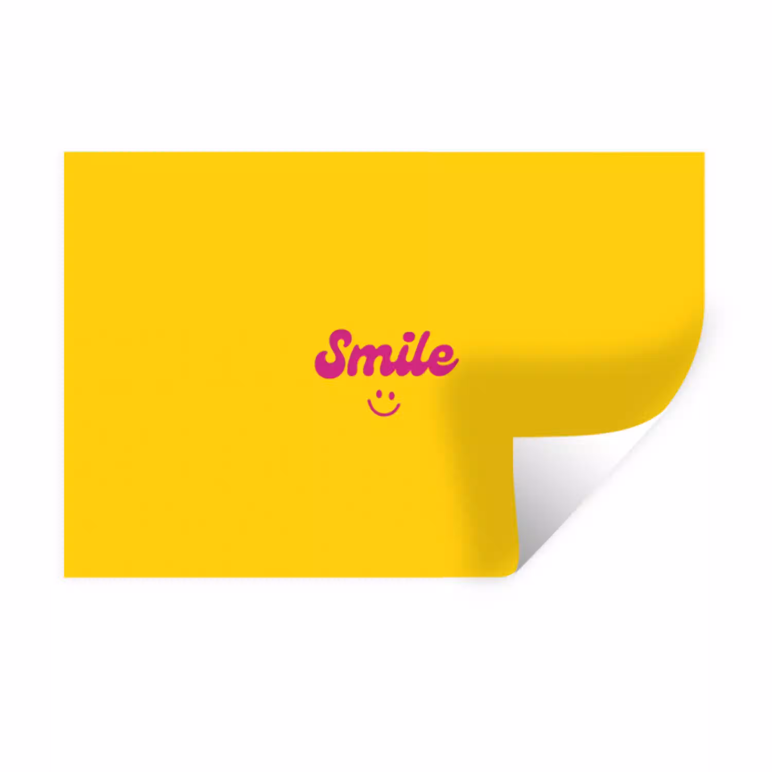 Smile - Geel - Roze Muursticker klein -3d