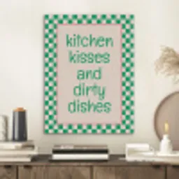 Quote - Groen - Geblokt - Keuken PET vilt klein -sfeer1