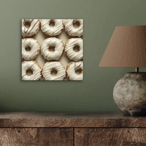 Donuts - Chocolade - Wit - Beige aluminium wit klein -sfeer2