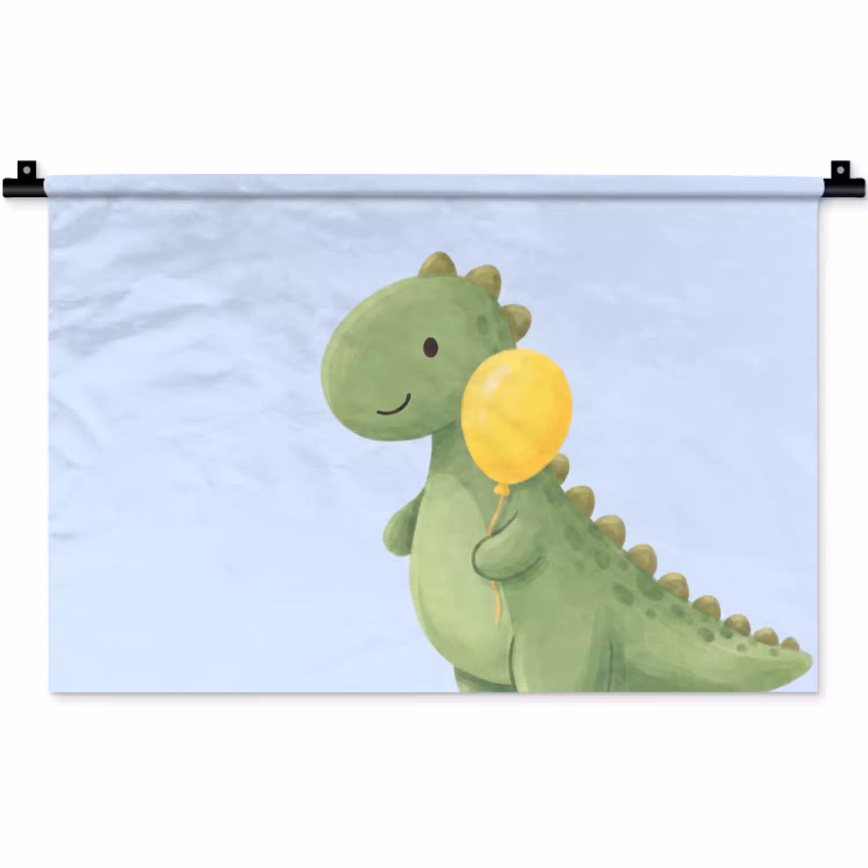 Dinosaurus - Ballon - Kinderkamer - Illustratie - Groen Wandkleed katoen klein -zz3d