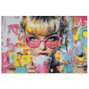 Expressief - Milkshake - Vrouw - Felle kleuren poster papier klein -3d