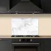 Marmer - Wit - Grijs - Luxe - Marmerlook - Steen keuken achterwand spatscherm klein -sfeer1