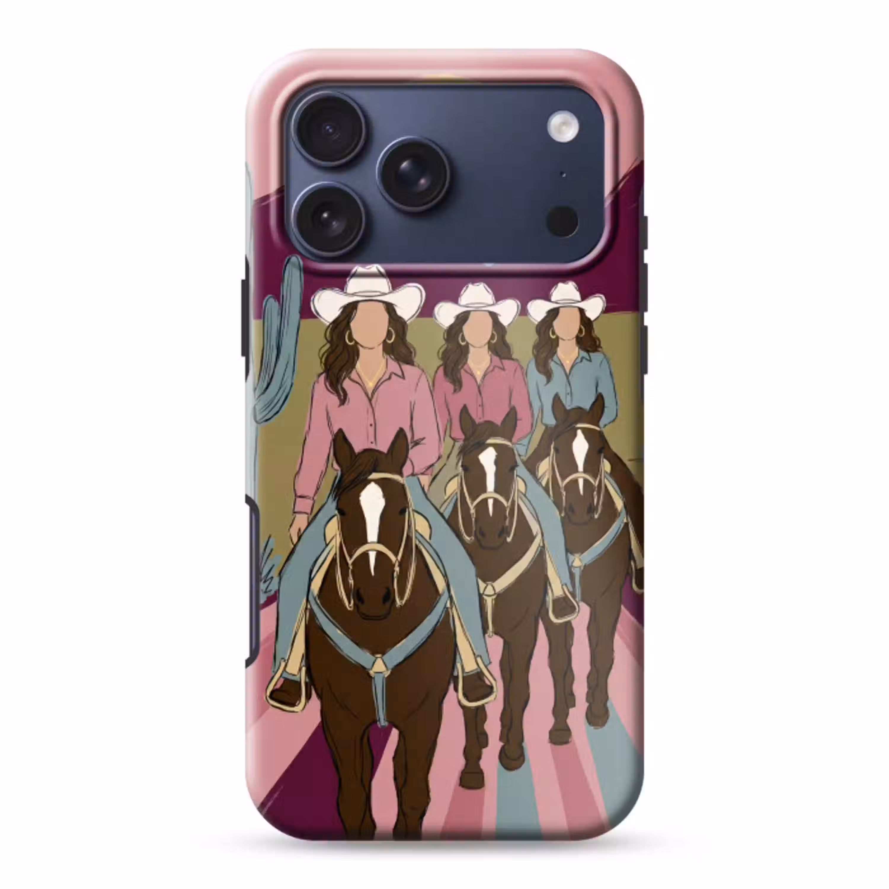 Mensen - Paard - Woestijn - Abstract - Roze Toughcase MagSafe Apple iPhone 17 Pro Max klein -3d