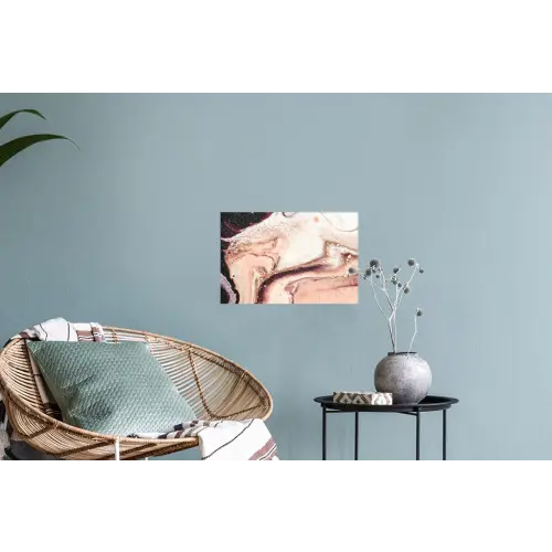 Binnenkant van een roze geode uit de natuur Muursticker klein -plant