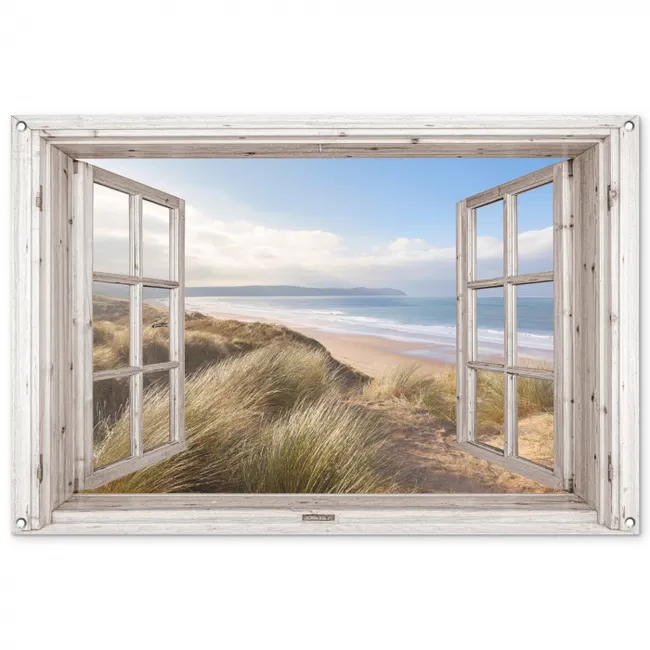 Tuinposter - Uitzicht op Kustlijn met Duinen