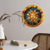 Mozaïek - Zon - Geel - Cirkel Wandcirkel behangsticker klein -sfeer3