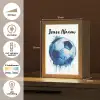 Voetbal - Blauw - Inkt - Spatten Light Box met kabel (Kinderlampje) klein -USP_NL