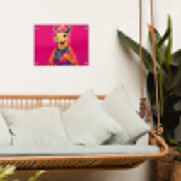 Kameel - Bloemen - Kimono - Waaiers tuinposter los doek klein -sfeer7