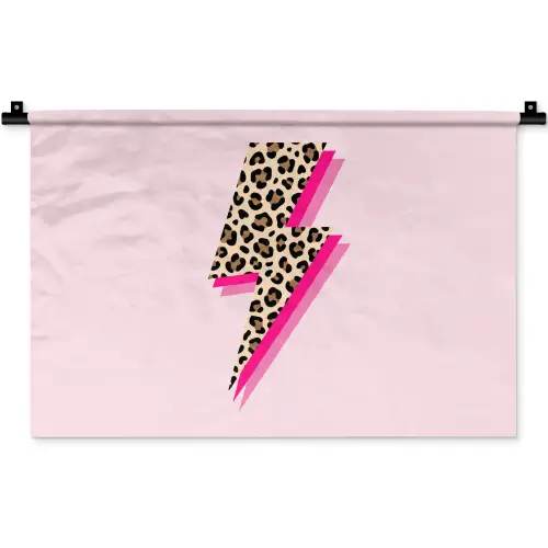 Stippen - Roze - Bliksem Wandkleed katoen klein -zz3d