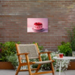 Taart - Hart - Roze Tuinposter op houten frame 2 cm dik klein -sfeer3