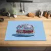 Glitters - Hamburger - Blauw Inductie beschermer vinyl 3mm klein -sfeer5
