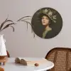 Bloemenhoed - Portret - Vrouw Akoestische PET Vilt - Rond klein -sfeer3
