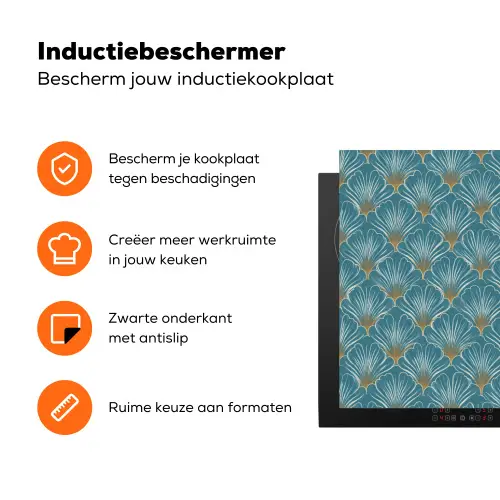 Symmetrisch - Patroon - Blauw Inductie beschermer vinyl 3mm klein 276 -zzzzzzz-td-ups