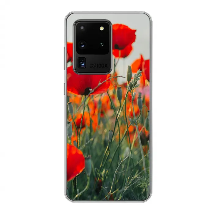 Klaproos - Bloemen - Wilde bloemen Telefoonhoesje Samsung Galaxy S20 Ultra klein -3d