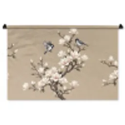 Oosters - Vogels - Beige Wandkleed katoen middel -zz3d