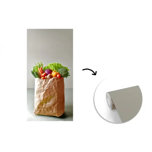 Papieren - Boodschappen - Groente - Kleurrijk fotobehang vinyl groot -3d