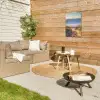 Strandpad bij Zonsondergang Tuinposter op houten frame 2 cm dik klein -sfeer2