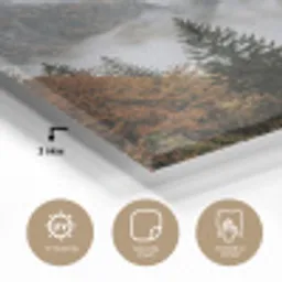 Bergen - Vallei - Mist - Herfst - Natuur plexiglas 5mm klein -sfeer2