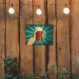 Bierglas - Schuim - Retro - Groen tuinposter los doek klein -sfeer1
