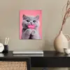Kat - Valentijn - Roze - Liefde poster papier klein -sfeer1