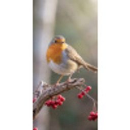 Roodborst - Tak - Bessen - Natuur Behang Vlies klein -3d_website