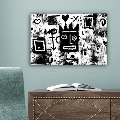 Vormen - Gezocht - Zwart - Abstract canvas 2cm klein -sfeer4