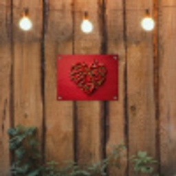 Pepers - Rood - Hart tuinposter los doek klein -sfeer1