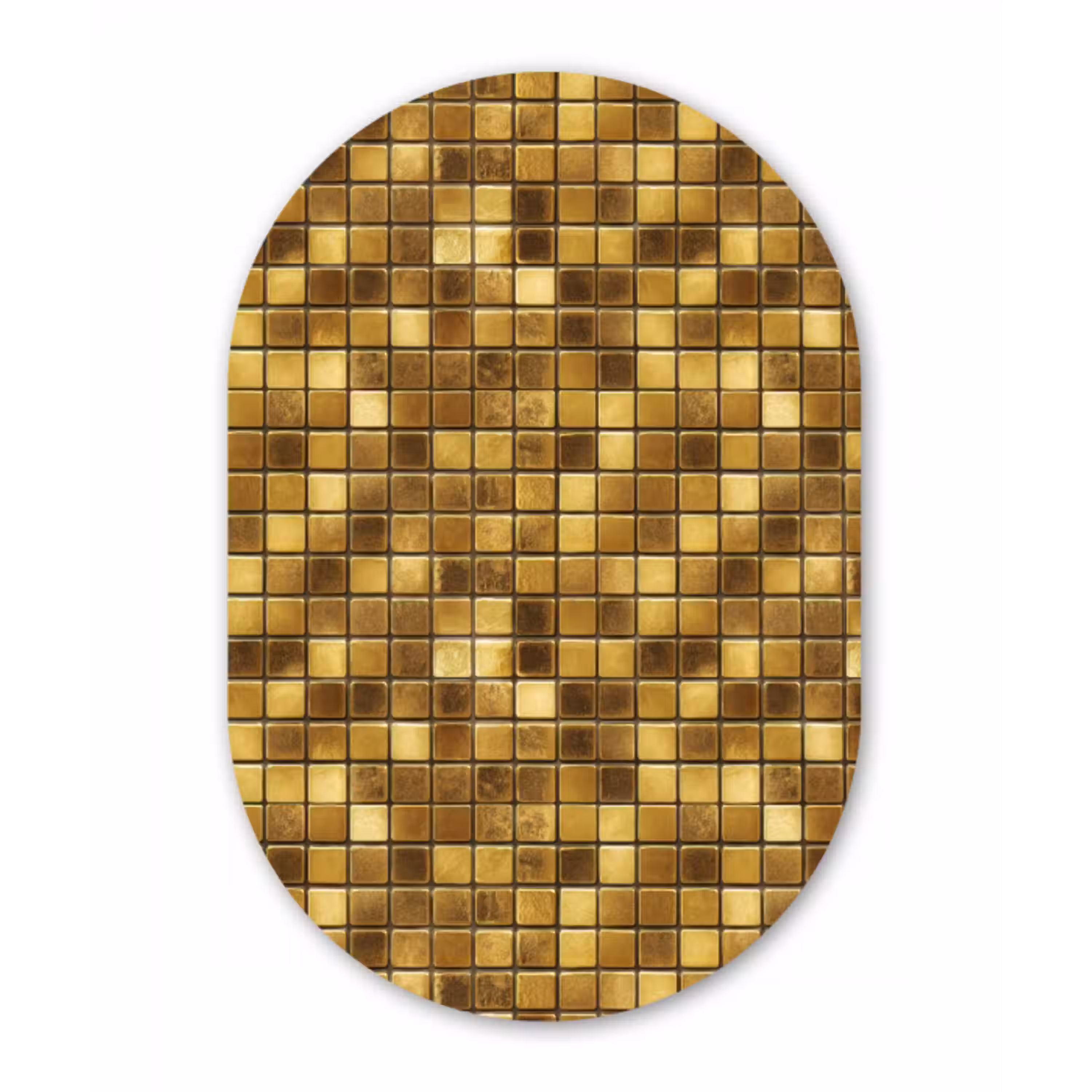Tegels - Mozaïek - Luxe - Warm Goud Wandcirkel Ovaal Forex klein 630 -3d
