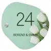 Witte tulpen - Klassiek Naambord Organisch middel -3d
