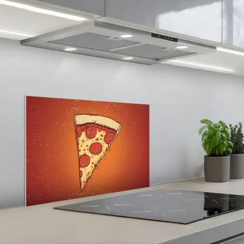 Pizza - Kaas - Rood - Pepperoni keuken achterwand spatscherm klein -3d_schuin