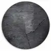 Beton - Zwart - Scheur Wandcirkel kunststof plaat 5mm dik klein -3d