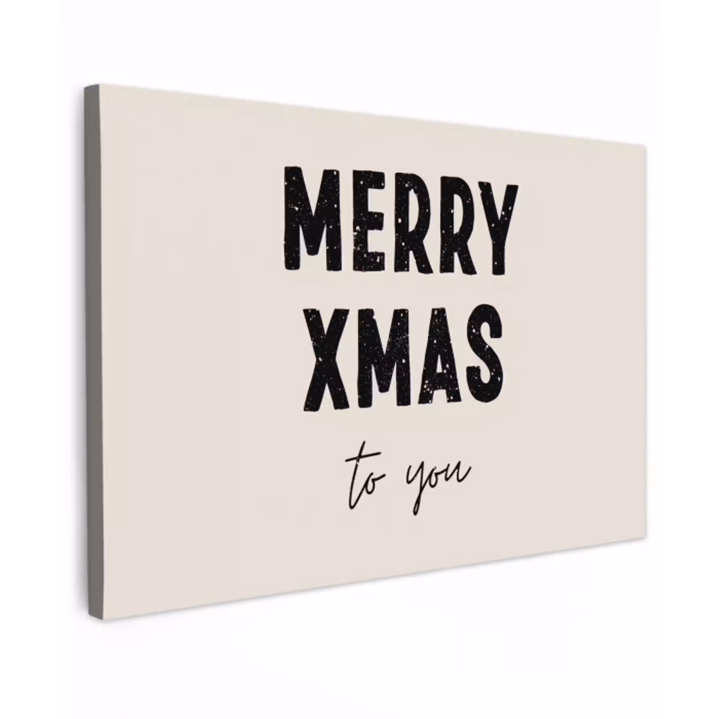 Kerst - Quotes - Merry xmas - Feestdagen - Zwart canvas 2cm klein -z3d