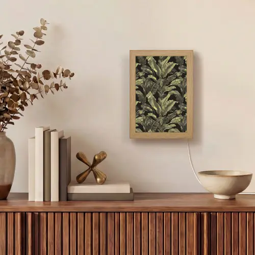 Botanisch - Bladeren - Groen Light Box met kabel (Tafellamp) klein 925 -sfeer2